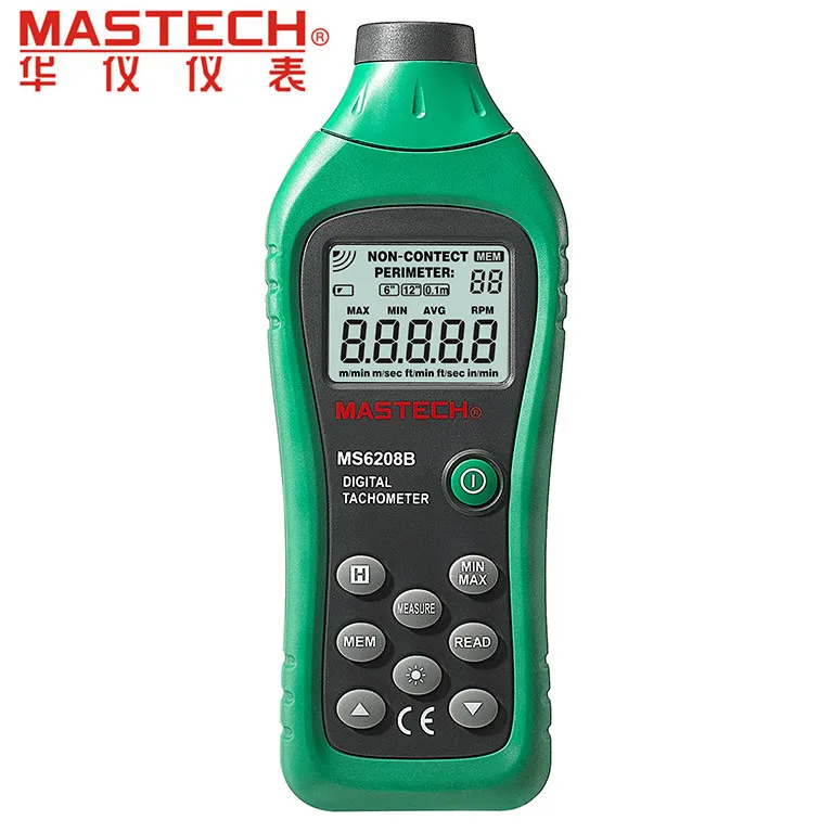 ФОТО MASTECH MS6208B Non-contact Digital Tachometer 50RPM-99999RPM with High-speed microcontroller