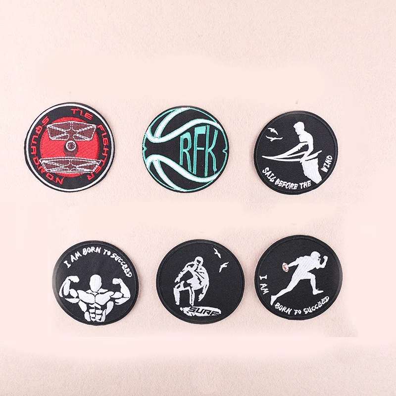 

Bodybuilding Sports Series Punk Surfing Patches Rugby Sports Badges Jackets Coats Patch Clothing Bodybuilder Patches Embroidery