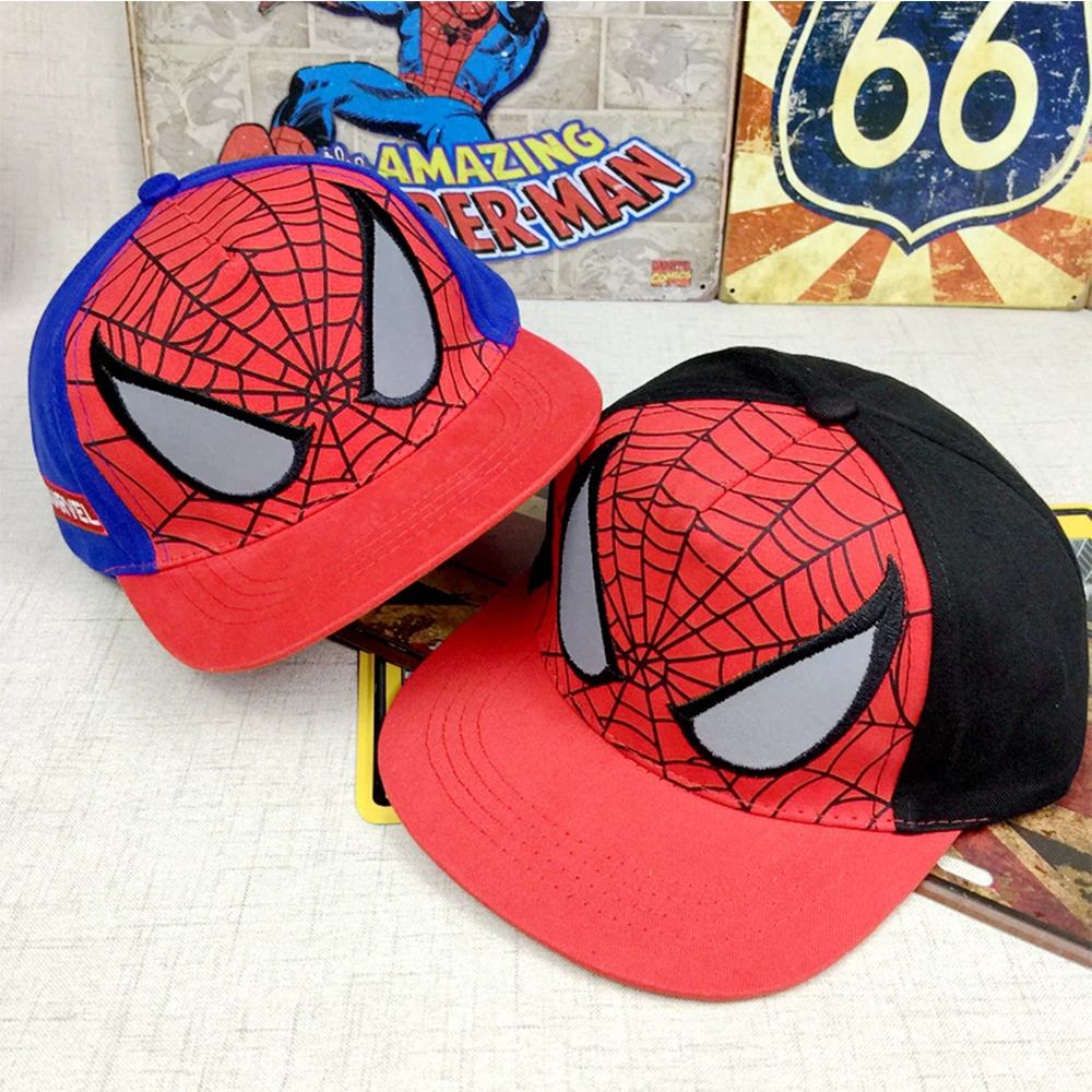 

2017 New Spiderman Children Cartoon Embroidery Cotton Baseball Cap kids Boy Girl Hip Hop Hat Spiderman cosplay hat accessary