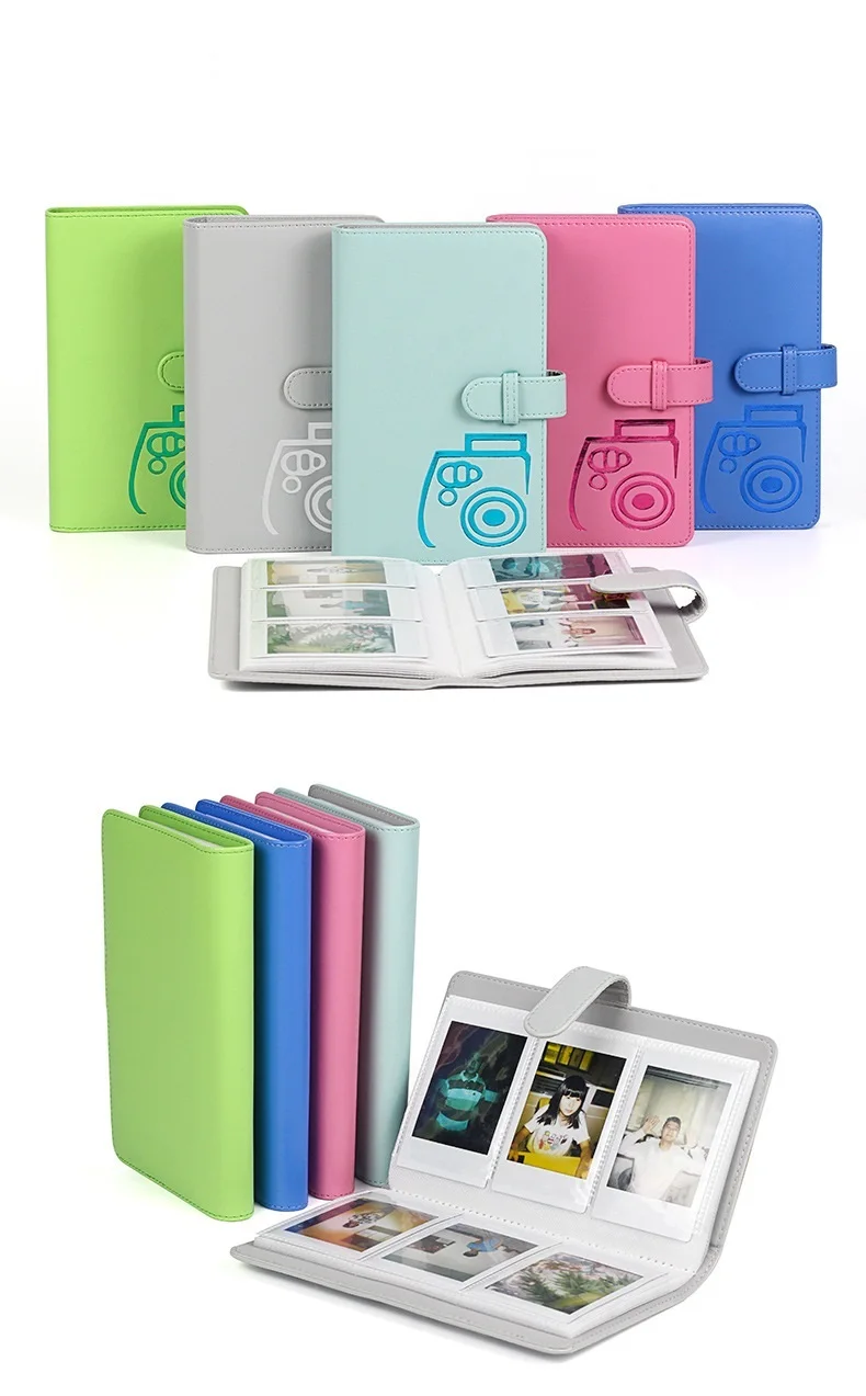 96 Pockets PU Leather Instant Photo Album Picture Case for Fujifilm Instax Mini8/9/7s/7C/25/70/90 3 inch Mini Film Photo Album