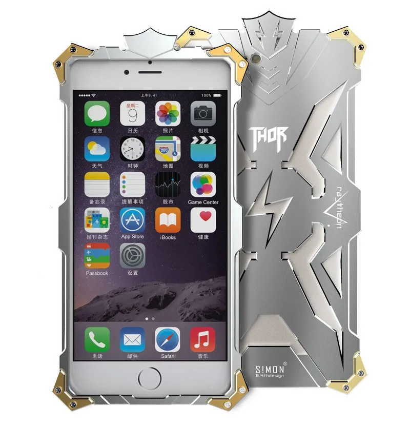 Роскошный ударопрочный металлический алюминиевый чехол для iPhone 6 6s 7 Armor Thor Ironman