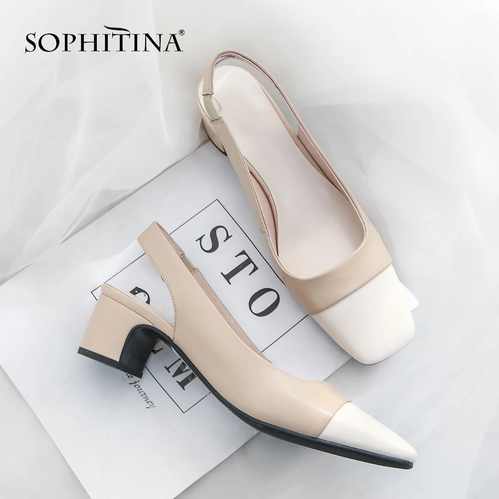 SOPHITINA/туфли лодочки Женские туфли на квадратном каблуке из высококачественной