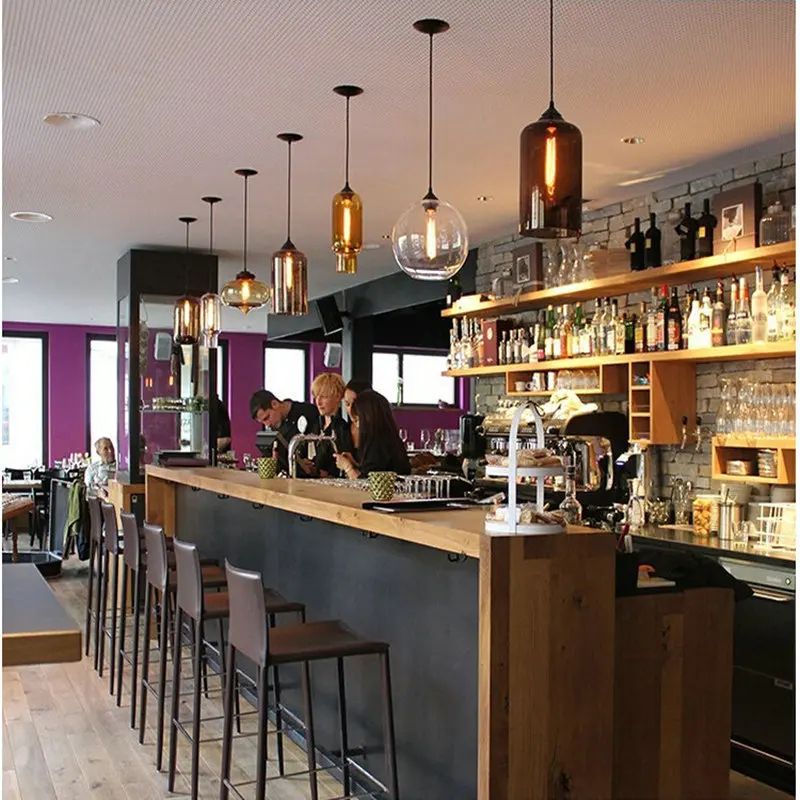  Artpad Multi Color Stained Clear Glass Pendant Light Lamp for Dining Room Bar Coffee Hotel Restaura - 32878785145