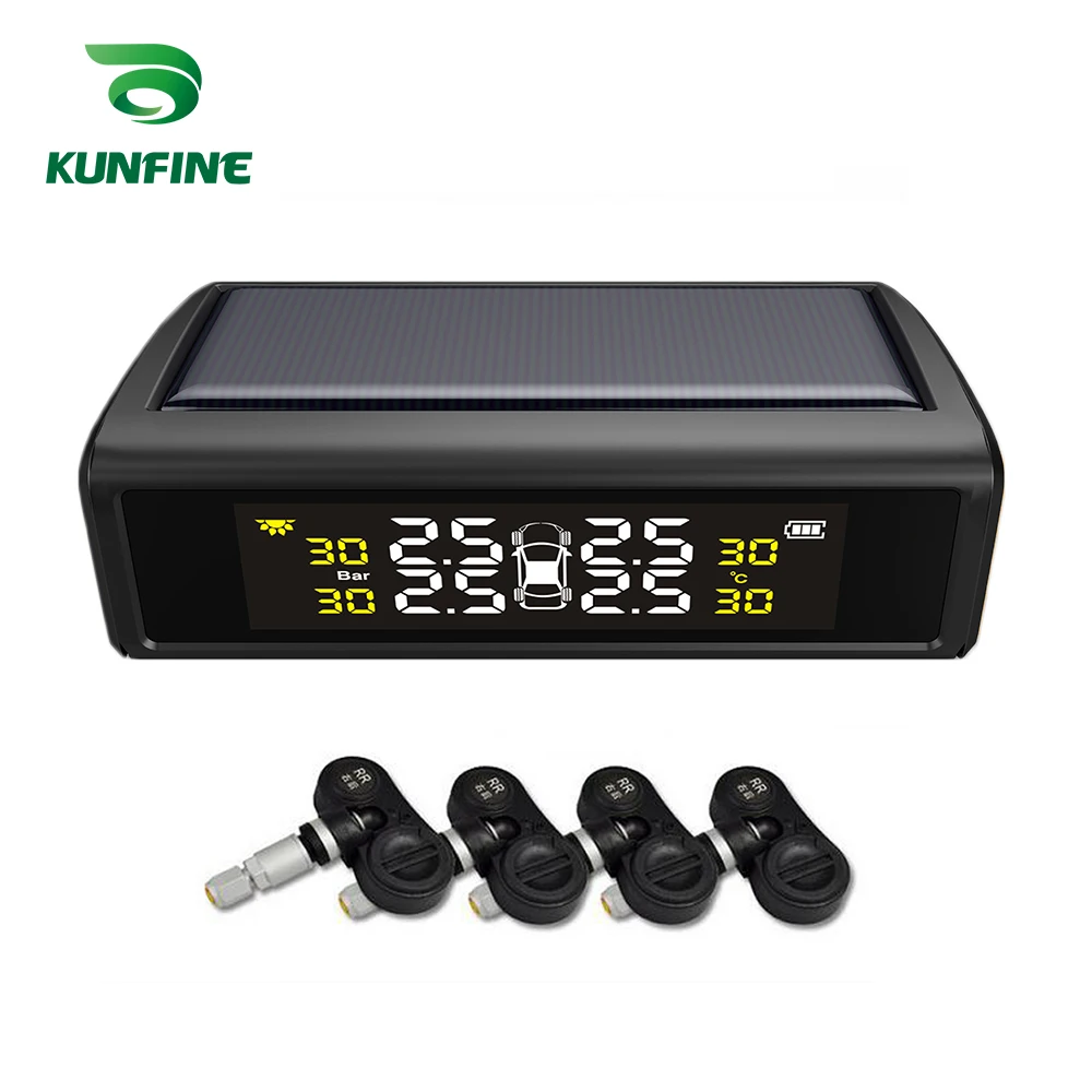 

KUNFINE Smart Car TPMS Tyre Pressure Monitoring System Solar Energy TPMS Digital LCD Display Auto Security Alarm Systems