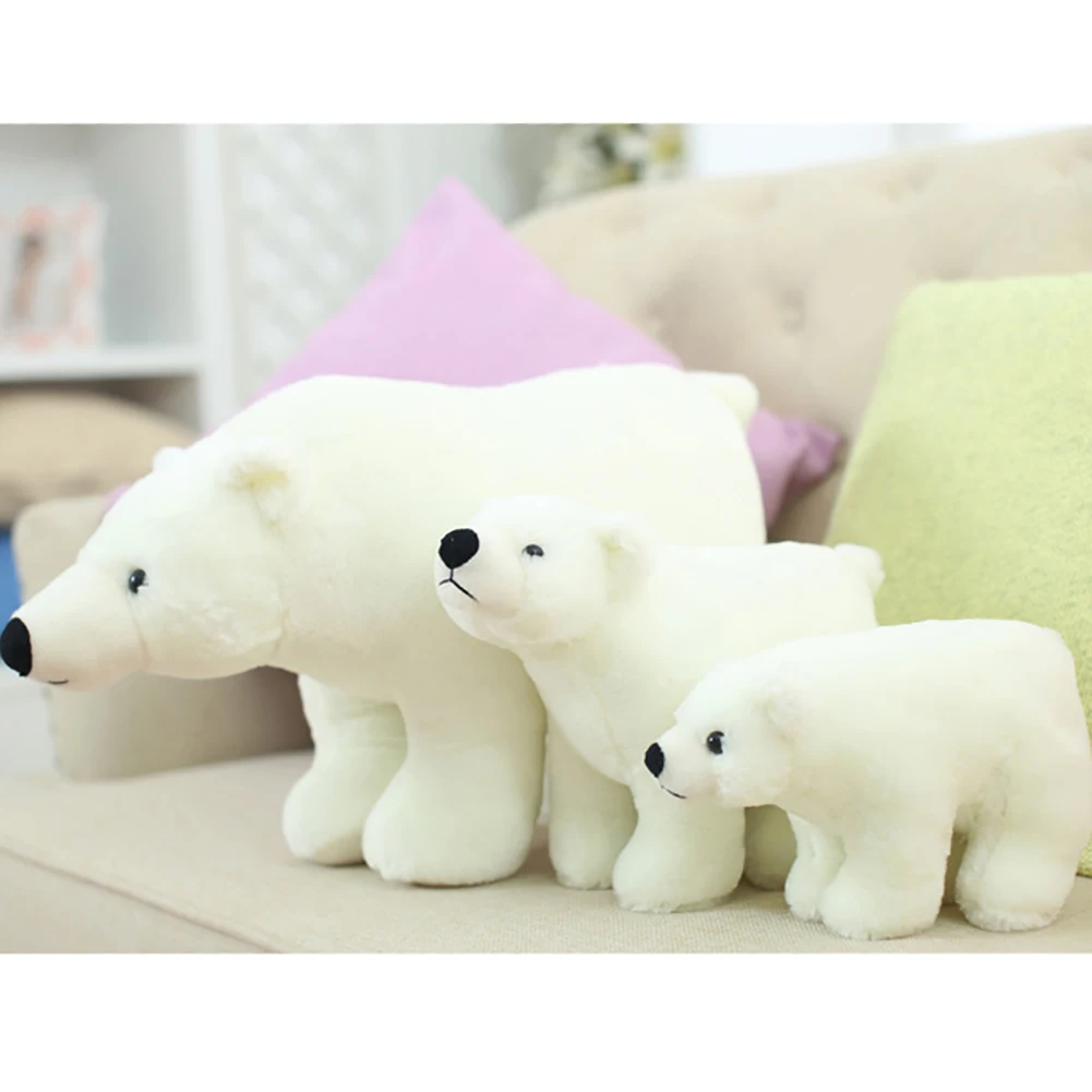 Реалистичная кукла полярный медведь животное плюшевая мягкая подушка для девочек игрушки для детей на день рождения рождественские подарки