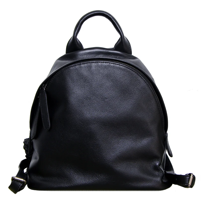 Ретро женский рюкзак простой из натуральной кожи женская сумка через плечо мягкая черная кожа женские маленькие рюкзаки