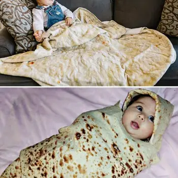 

Multifunctional Soft Novelty Baked Wheat Cake Blanket Excellent Polyester Fibers Tortilla Blanket Picnic Higher Strength
