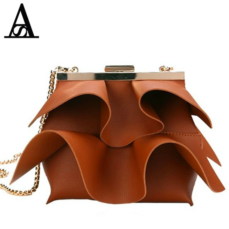

AITESEN Folding Small Square Luis Vuiton OBag Woman Single Shoulder Pack Personality Chain Lotus Leaf Edge Sac Bandouliere Femme