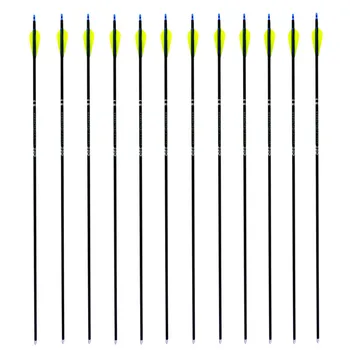 

6/12 pack Archery Mix Carbon Arrow 0.118'' I.D Spine 1000 with TPU Feather Fletched Targeting Practice Arrows for Compound Bow