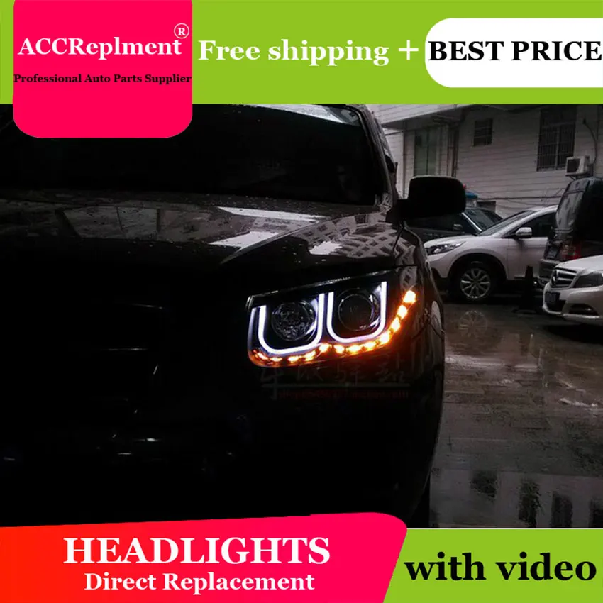 

AUTO.PRO 2006-2012 For Hyundai IX45 headlights Angel Eyes For Hyundai Santafe LED DRL light guide bi xenon lens car styling