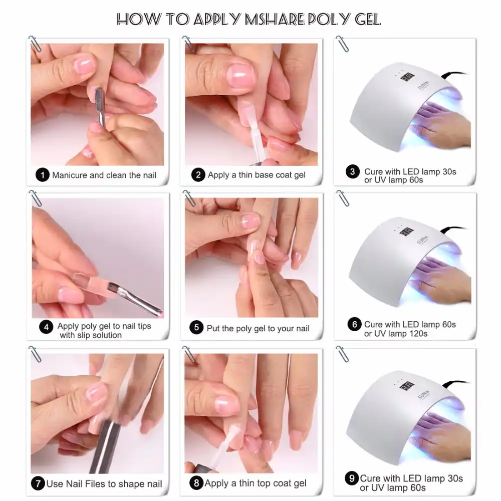 MSHARE Poly Gel Nail Art Kit 4 Pieces Quick Building Nails ...