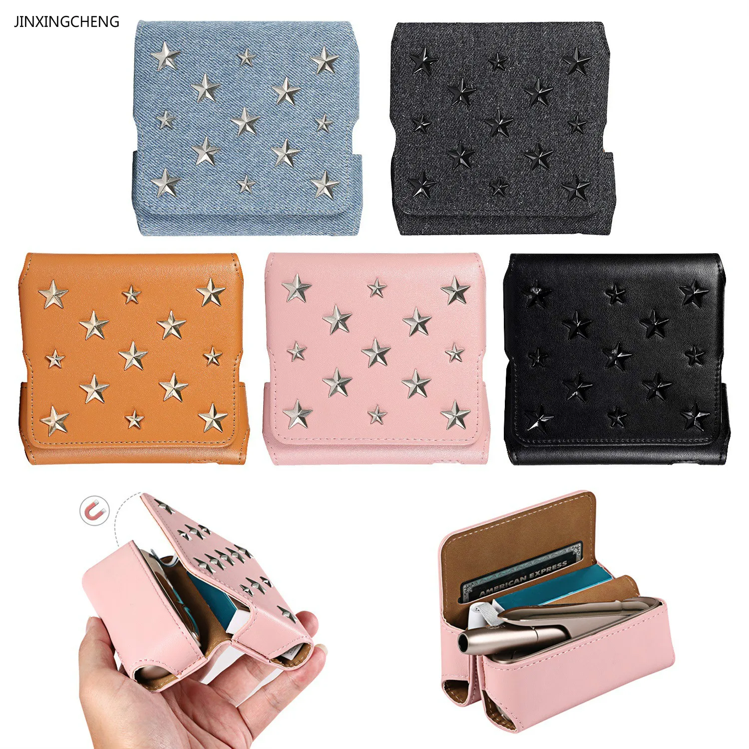 

JINXINGCHENG Star Style Case for Iqos3.0 Flip Wallet Leather Case Bag for Iqos 3.0 Cover Magnet Pouch Protective Accessories