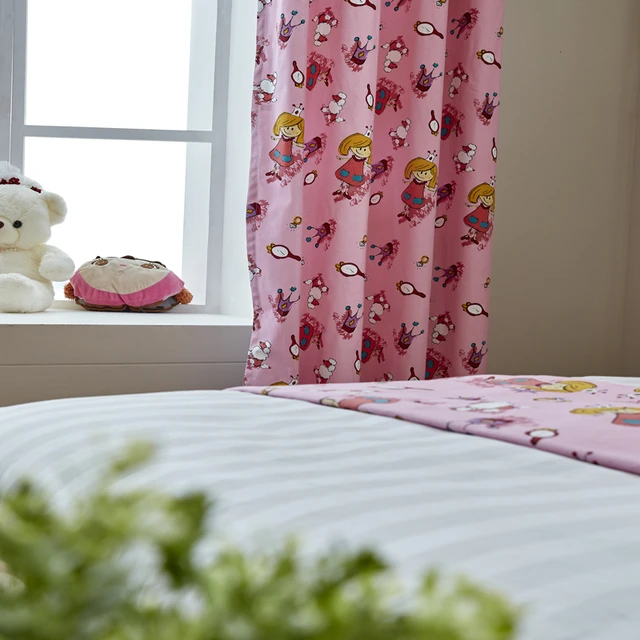 Modern Simple Pink Curtains Children S Room Cotton Fabric Modern Simple Pink Curtains Children S Room Cotton Fabric Shading Flat Windows