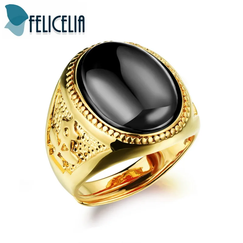 Gold Ring Red Stone Mens Gold Ring Green Stone Men Gold Ring Black