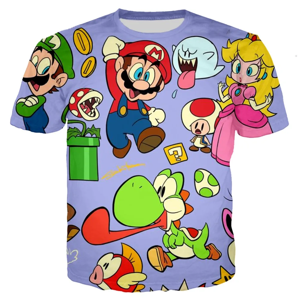 

Baby Summer tees Cartoon tshirts Super mario t shirt Kids Game 3D Printed short sleeve shirts Funny cute baby child summer cloth