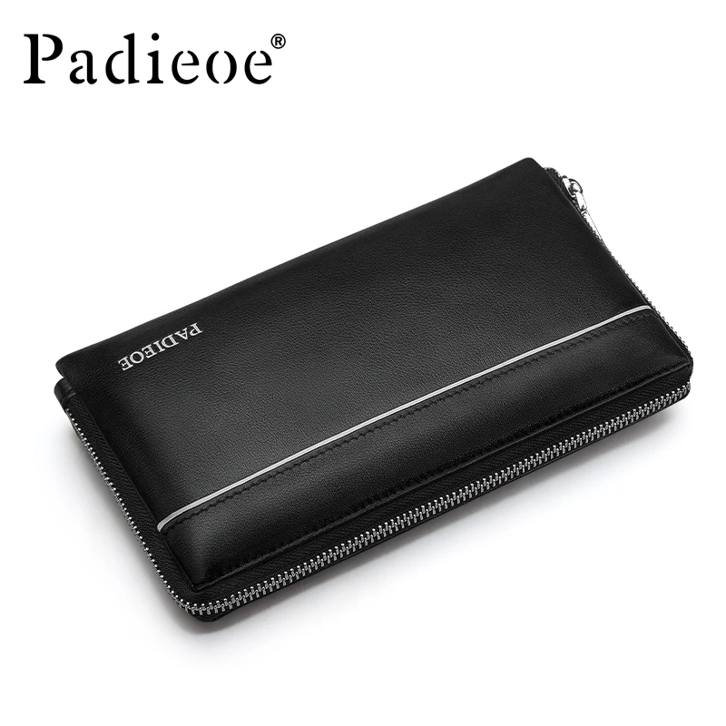 

New Design men genuine leather wallet Black luxury mens wallet fashion men's day clutches high quality business wallet men