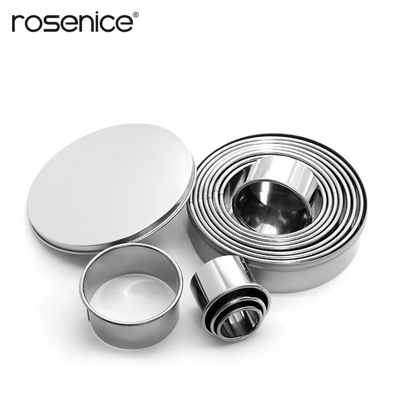 12pcs Stainless Steel Round Shape Pastry Cutters Cake Cookie Biscuit