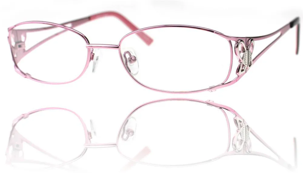 2018 new design fashion lady style pink metal full rim optical eyewear