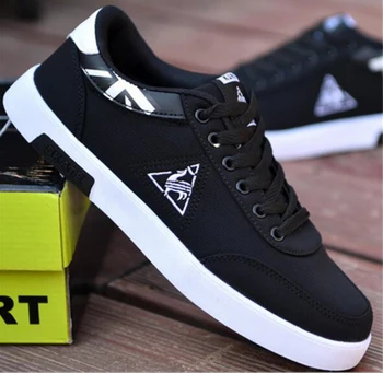 

Casual Canvas Breathable Anti-sweat Deodorant Men Korean Students Sneakers Shoes Trend Summer Lace Shoes