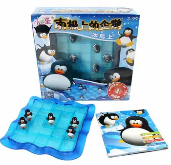 

candice guo! Educational plastic toy Antarctic penguins on ice intellect desktop logical game kids children birthday gift 1pc