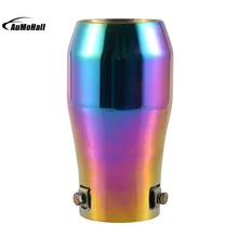 Car Stainless Steel Colorful Purple Chrome Round Tail Muffler Tip Pipe Automobile Single Exhaust Pipes Tips