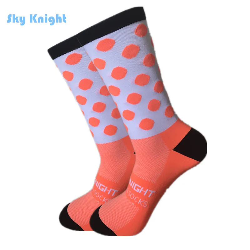 SKY KNIGHT велосипедные носки мужские и wo мужские Calcetines Ciclismo бегущий хомбр скейтборд футбольные Леггинсы Баскетбол Спорт Meias - Цвет: Orange