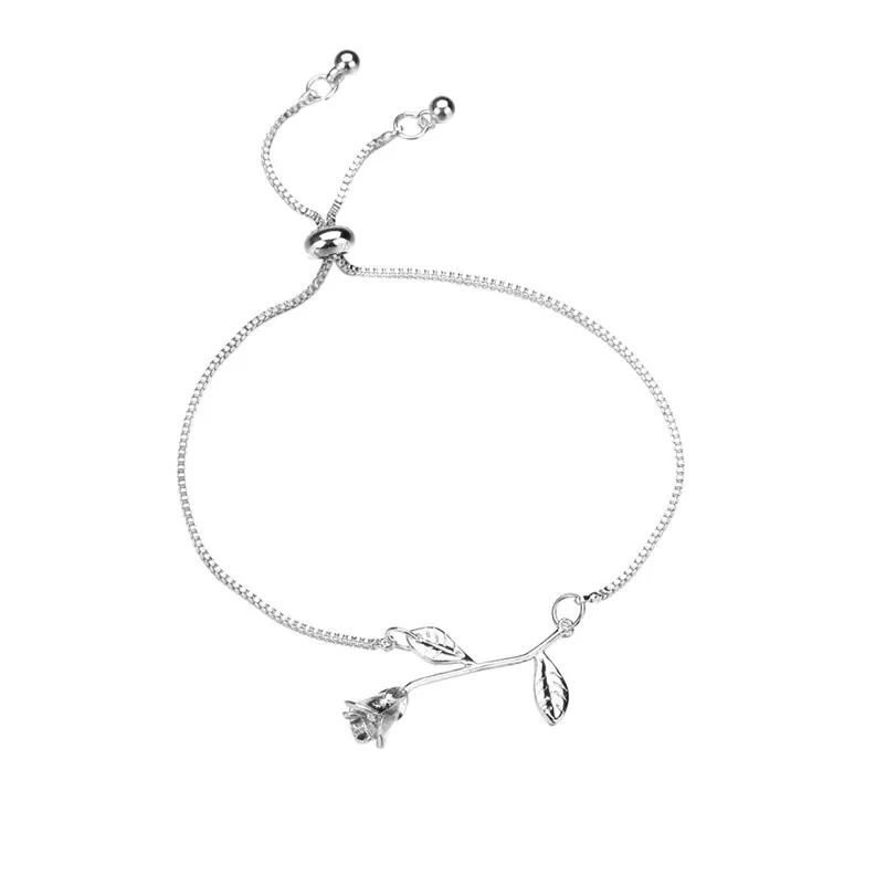 Fashion bracelets for women 2018 Crystal Rhinestone Rose Flower Plated Bangles Bracelet Jewelry Adjustable Accessories J20#N  (6)