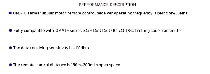 Омант DZ118+ QT4 Tubular мотор приемник контроллер для приемник-контроллер для гаражных дверей/Гаражные 315 МГц AC220V 550 W