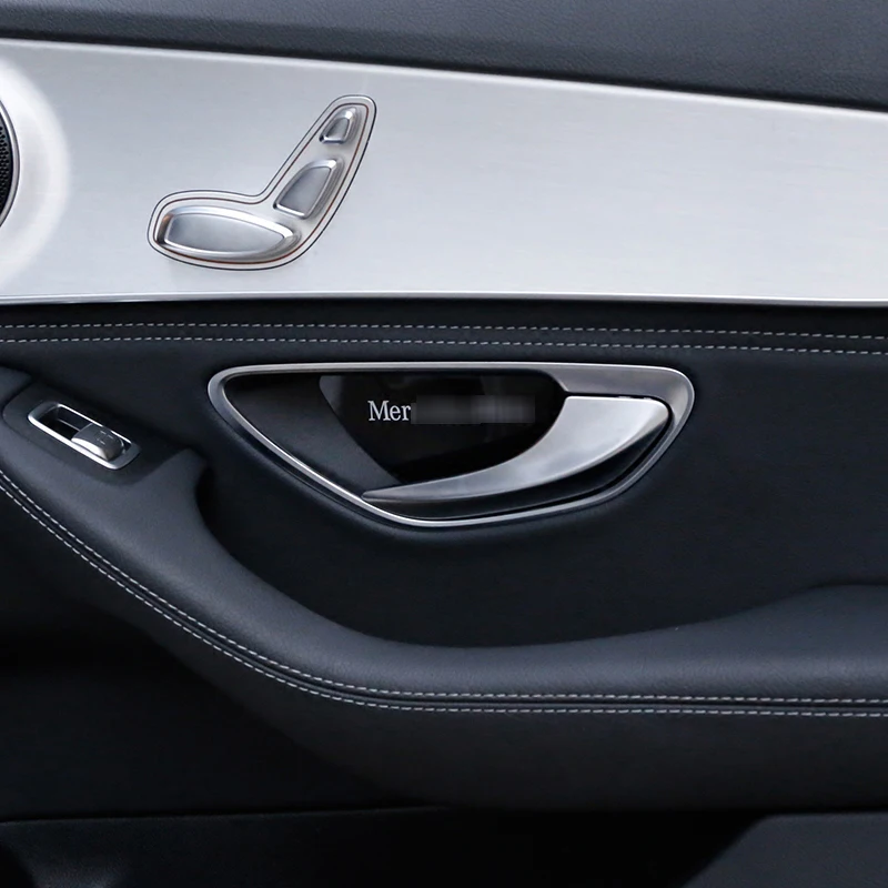 Автомобильный Стайлинг, Внутренняя дверь, внутренняя дверная чаша, панель на запястье, накладка, автомобильные наклейки для Mercedes Benz C E class GLC W204 W205 W212 W213
