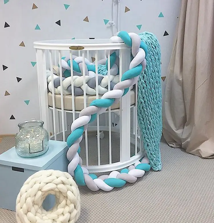 300 см детская кровать бампер 3 оплетка nody DIY Новорожденные бортики в детскую кровать Защитная кроватка бамперы для младенцев вязаная Подушка твист Подушка ZT23