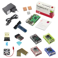 10 in 1 Raspberry Pi 3 Model B+5V 2.5A Power supply+Acrylic Case+Bluetooth Wifi Adapter+GPIO Adapter+Cooling Fan+Heat sink