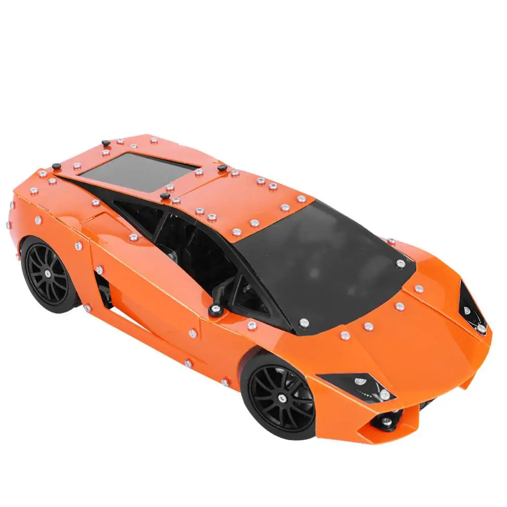 DIY RC гоночных автомобилей строительных блоков инженерных металла детей игрушки блоки автомобиля Модель автомобиля 3D Развивающие игрушки для детей - Цвет: Оранжевый