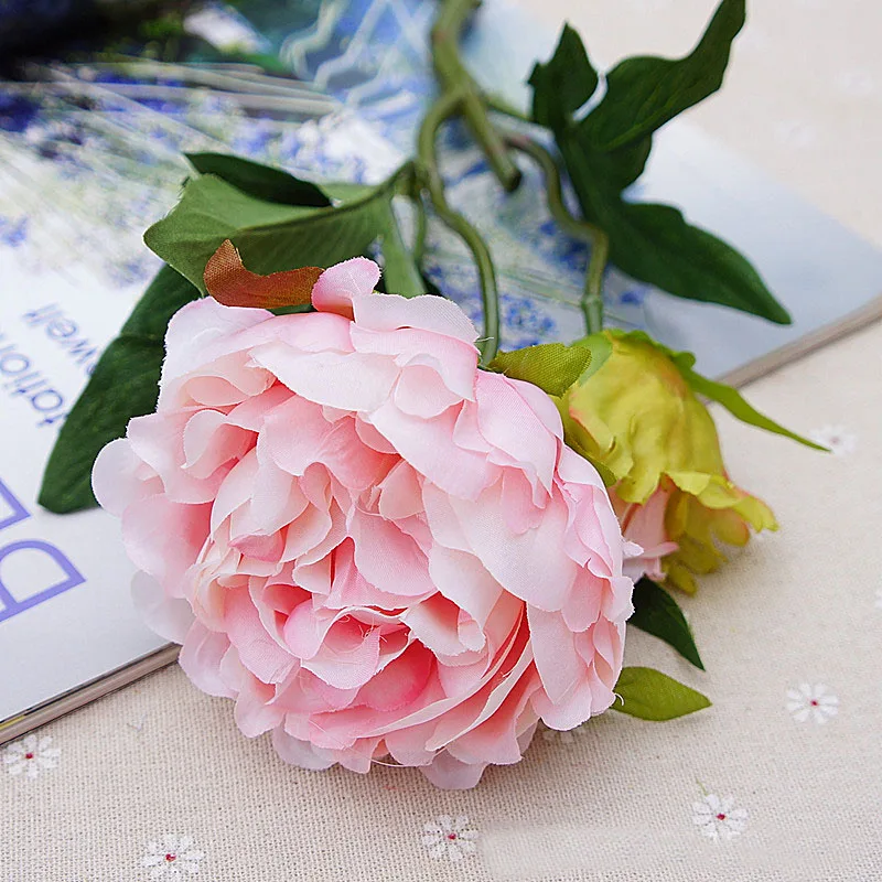 fake peonies artificial flower silk peony wedding decoration  (11)