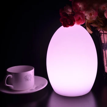 

Colorful LED Table Lamp D15xH21cm Rechargeable Egg Night Lamp for Dining Room Bedroom Baby Room Christmas Gift