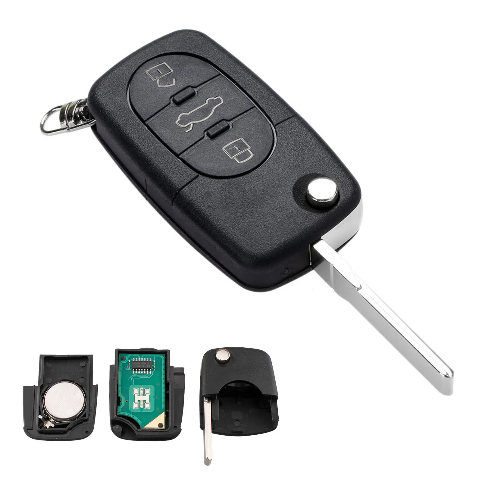 

Yetaha 433Mhz 3 Button Car Remote Key For Audi A3 A4 A6 A8 RS4 TT Allroad Quattro ID48 Chip 4D0837231A 4DO837231A 1994-2005