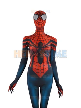 

Spider-Girl Costume Mayday Parker Classic Spandex Halloween Cosplay Female spiderman Superhero Costume Hot Sale Zentai Suit