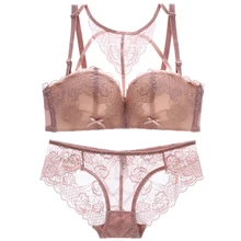 Новинка, сексуальное красивое кружевное нижнее белье для молодых девушек, цельное бесшовное женское нижнее белье с эффектом пуш-ап, беспроводной бюстгальтер, комплекты нижнего белья