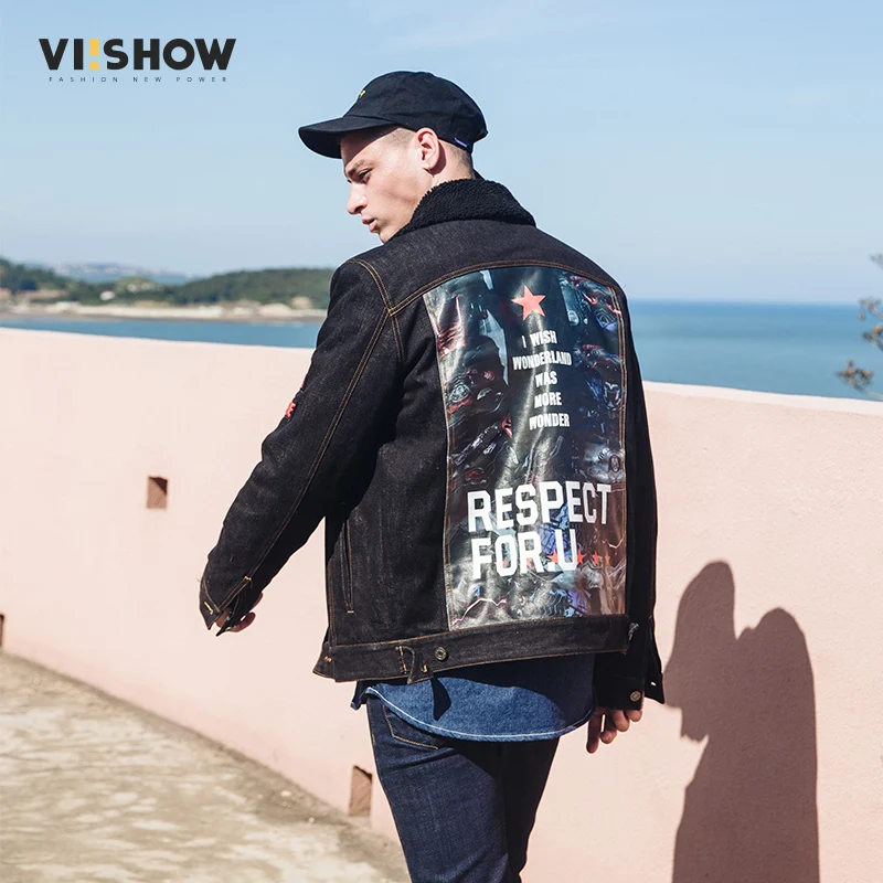 Viishow зимний наплыв Мужская Повседневная джинсовая куртка зимняя Толстая ретро