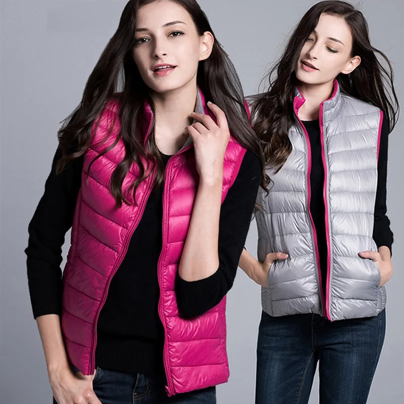 women-sleeveless-jacket-Vest-Winter-Autumn-Ultra-Light-White-Duck-Down-Vest-Two-Sides-Wear-Waistcoat
