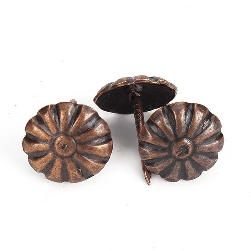 100 Pcs/Set Furniture Stud Antique Brass Upholstery Nails Furniture Tacks Pushpins Bags Sofa Chair Hardware Decoration Supplies 100 Pcs/Set Furniture Stud Antique Brass Upholstery Nails Furniture Tacks Pushpins Bags Sofa Chair Hardware Decoration Supplies