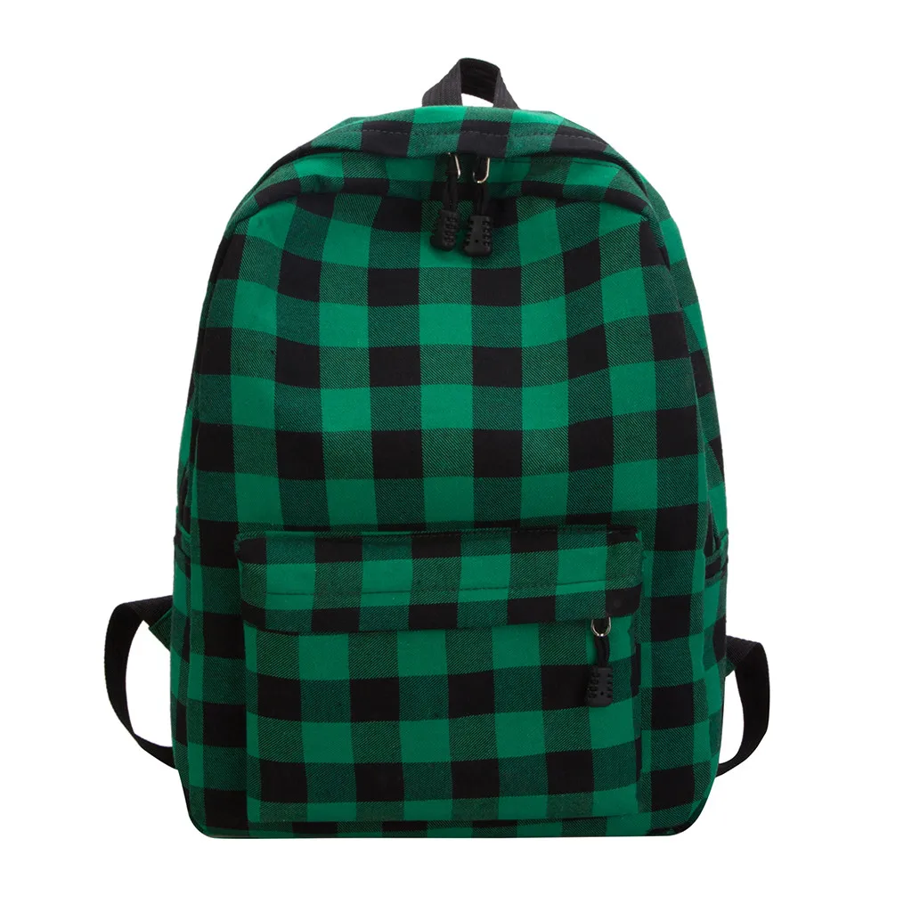Водонепроницаемый холщовый рюкзак для женщин, много карманов, для путешествий, на молнии, контрастный цвет, рюкзаки, женская школьная сумка для подростков - Цвет: Green