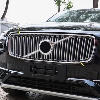 

Front Center Grille Cover Frame Trim 2pcs ABS Matte For Volvo XC90 2nd Gen 2015-2018 (NOT Fit For Horizontal Stripe Grille)