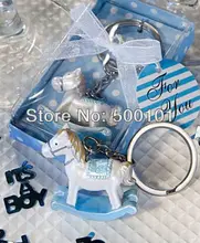 200pcs/lot fashion Party Wedding children gift Favors Valentine’s Rocking Horse Key Chain Keychain blue