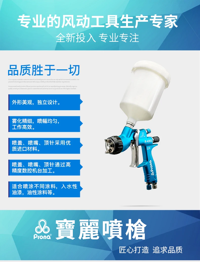 prona R-4303 HVLP spray gun R4303 RP painting gun-12