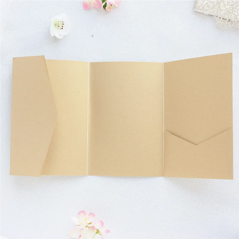 

Quarter folder envelopes wedding invitation gold burgundy multi colors customized printing available 50pcs
