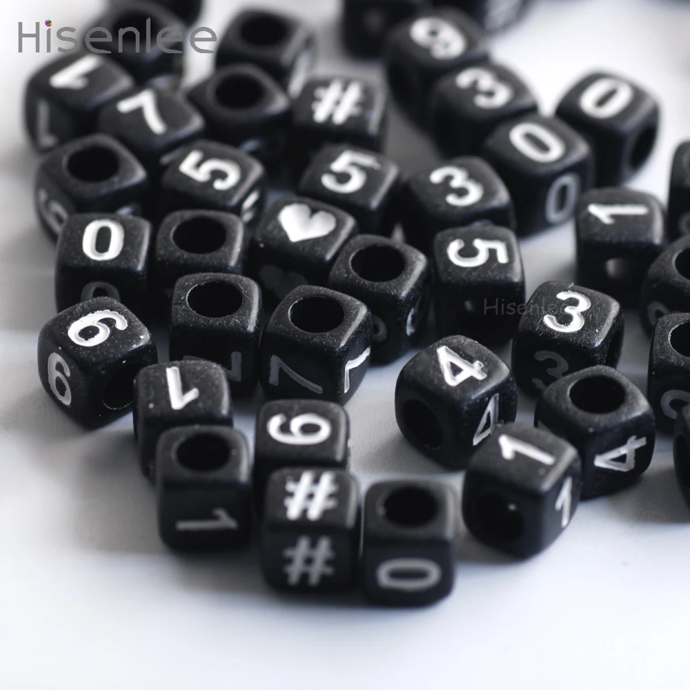 Hisenlee Cool 200 шт./пакет 6*6 мм черный модный акриловый куб для перегородок апертура 3 5