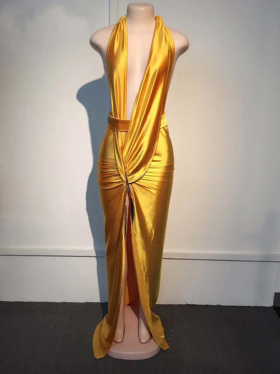 solid gold dress