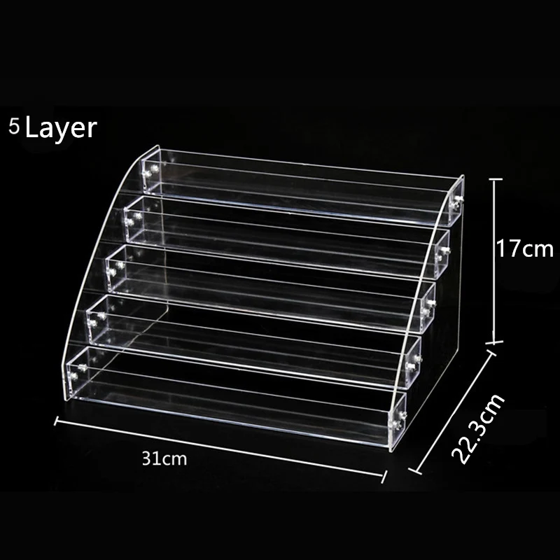 Акриловый для косметики лак для ногтей стойка Дисплей держатель пластиковый ящик Стенд Чехол Органайзер для помад коробочкой, дизайн ногтей дисплей - Цвет: 5 Layers
