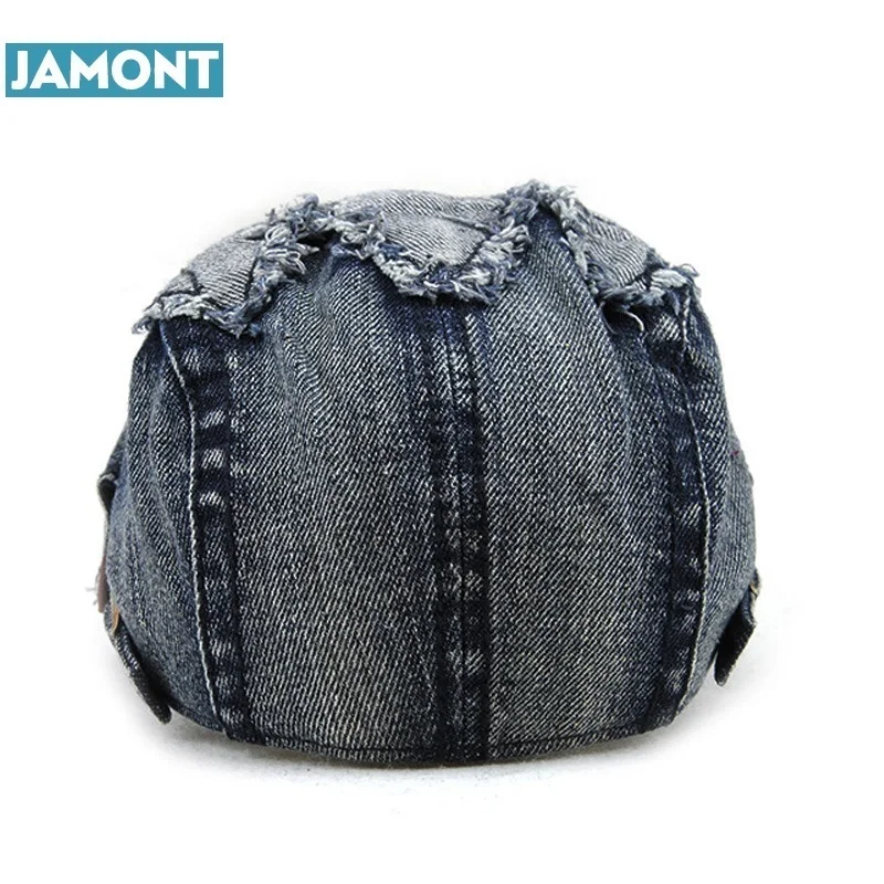 Ковбойская Кепка JAMONT унисекс винтажная Джинсовая шапки береты с вышивкой для