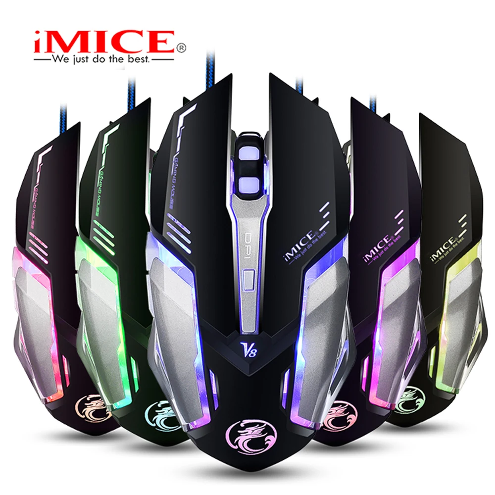 Проводная игровая мышь iMICE V8 6 кнопок оптическая компьютерная 1000/1500/2500/4000 DPI